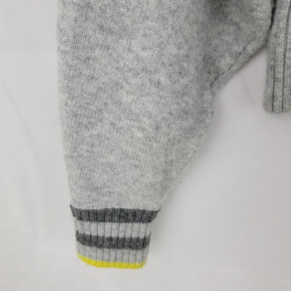 H&M Pringle Of Scotland Womens XS Hoodie GRAY Knit Sweater Oversized Wool Blend - Picture 3 of 14